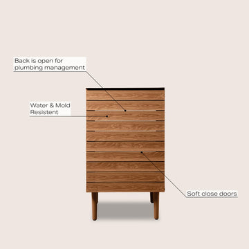 Aubert Thick Linear Slat Modern Farmhouse 2-Shelf Bath Vanity Cabinet Only (Sink Basin not Included) - JONATHAN Y